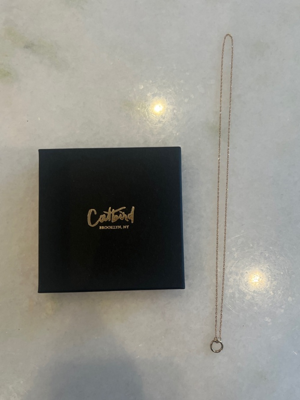 Catbird Memento Custom 16” Gold Charm Holder Chain and Small Charm Holder